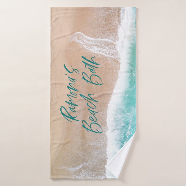 Plage de sable tropicale océan soleil des vagues m (Serviette de bain)