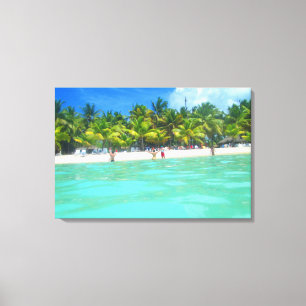 PLAGE DE SAONA SUR TOILE 20 "x 16"
