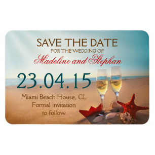plage de soleil Magnet Réservez la date