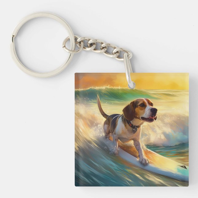 Plage de surf de Beagle en peinture (Devant)