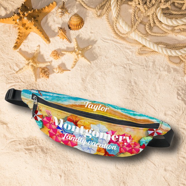 Plage de vacances d'été (Summer Vacation Beach Fanny Pack personalized for yourself or give as a gift.)