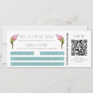 Plage Destination Mariage QR Code Carte d'embarque