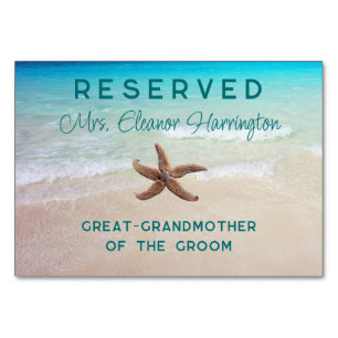 Plage Destination Mariage Réservé Cartes de siège