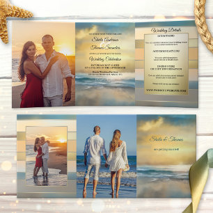 Plage Destination Mariage Tri-fold Invitation