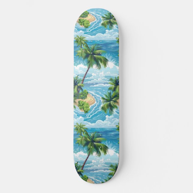 Plage d'été cool Palm Skateboard conçu (Recto)