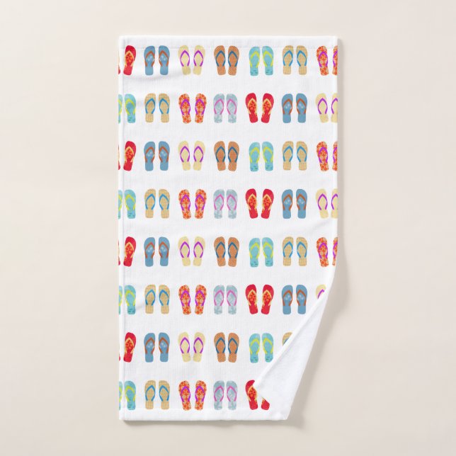 Plage d'été Sandales à thème Motif Flip Flops (Serviette à main)