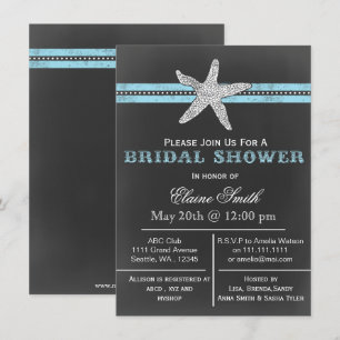 Plage d'étoile de mer Invitation de douche nuptial