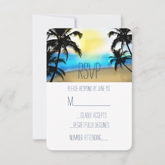 Plage diurne & Palm Trees Plage Mariage RSVP (Devant)