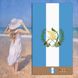 Plage Drapeau guatémaltèque & monogrammed / serviette de