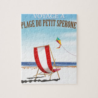 Plage du Petit Sperone,France vintage poster Jigsaw Puzzle