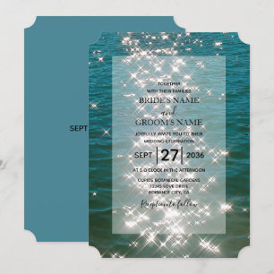 Plage Eau de Mer Éclats Mariage Invitations