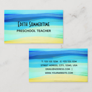 Plage et sensations estivales carte de visite