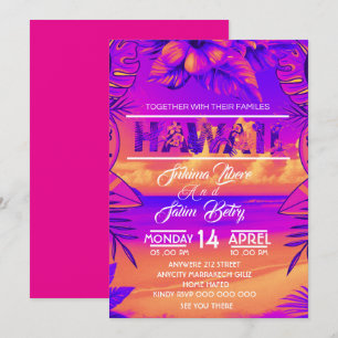 plage été tropicale nuptiale invitation