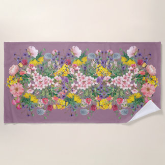 Plage Fleur sauvage Floral Imprimer Doux Serviette de pl