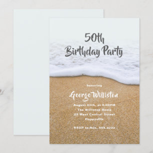 Plage Gars à thème Anniversaire Fête Invitation