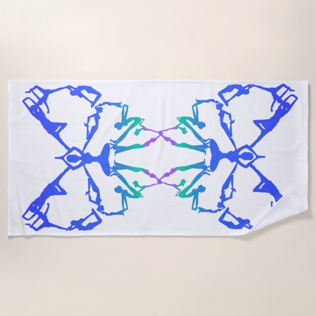 Plage Inspirationnel Yoga Poses Papillon Serviette de pl (Devant)