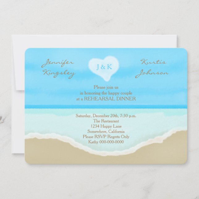 Plage Invitations Dîner De Répétition (Devant)