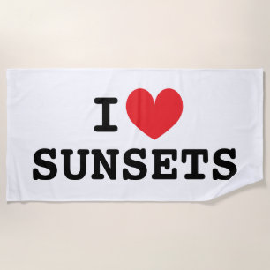Plage J'ai coeur couchers de soleil blanc serviette de p