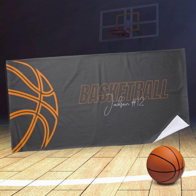 Plage Joueur de basket Nom Numéro Entraîneur Serviette d (Personalized Player Name and Number Basketball Game Sports Towel)