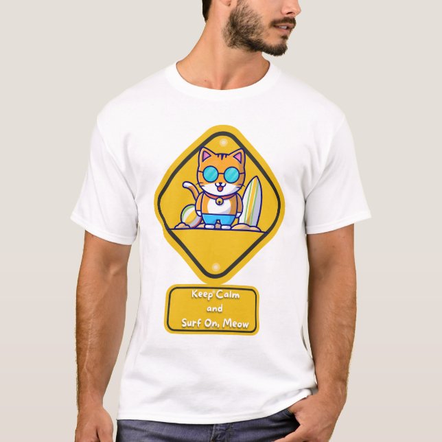 Plage Jour Essentials : T-Shirt Chat de Surf (Devant)