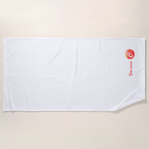 Plage Lettre ondulée C orange monogramme serviette de pl