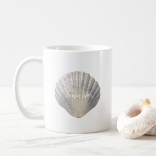 Plage Life Shell Typographie Café Mug
