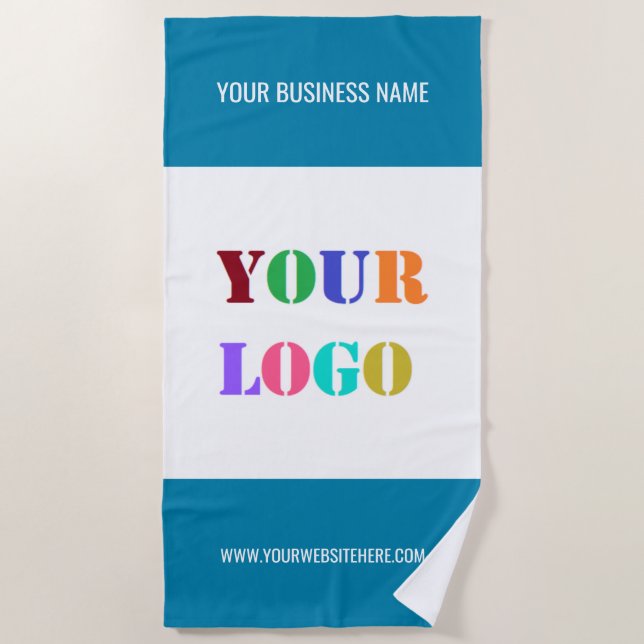 Plage Logo d'entreprise personnalisé Texte serviette de  (Devant)