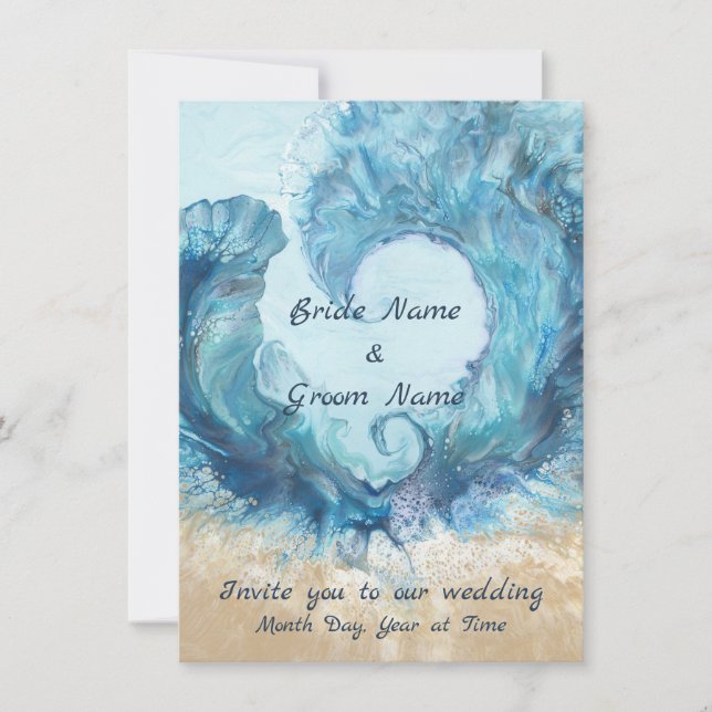 Plage Love Faire-part de mariage (Devant)