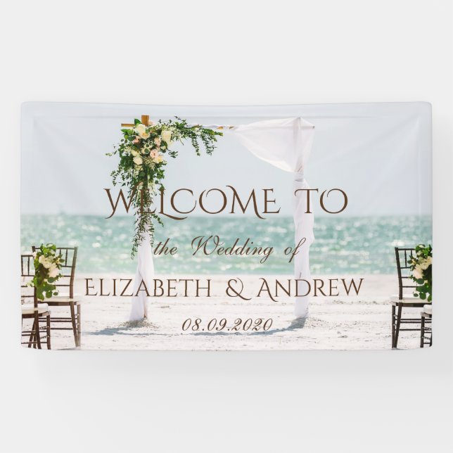 Plage Mariage Arbor Floral Mariage Bannière (Horizontal)