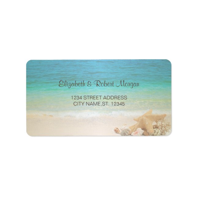Plage Mariage Coquillages Mariage Étiquette (Devant)