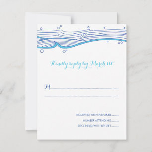 Plage Mariage Ocean Waves Carte de réponse