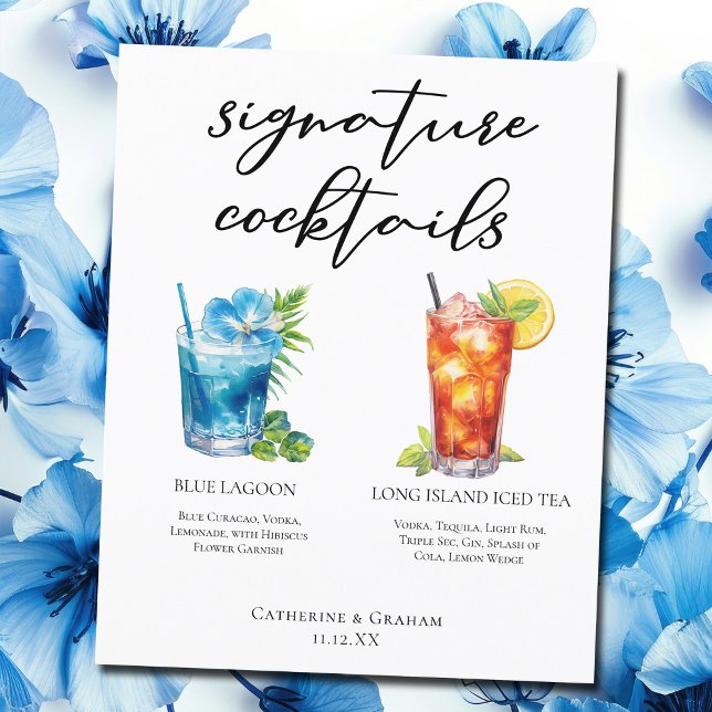 Plage Mariage Signature Cocktails Menu (Créateur téléchargé)