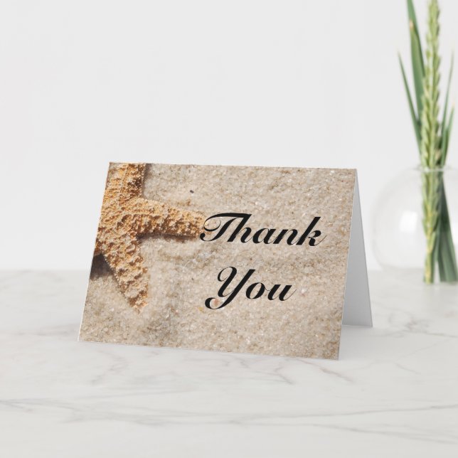Plage Mariage Starfish Design Merci Cartes (Devant)