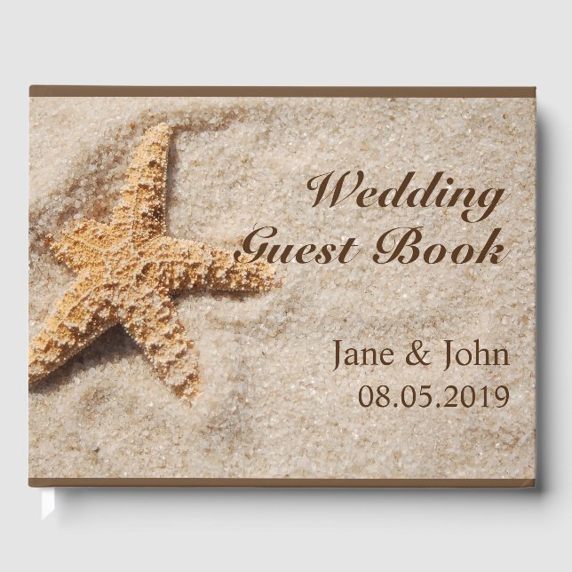 Plage Mariage Starfish Livre d'invité (Recto)