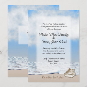 Plage Mariage Thème Invitation