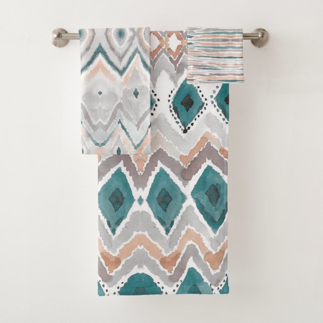 Plage moderne Boho Turquoise Peach Grey Aquarelle (En situation)