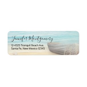 Plage nautique avec Rowboat & Fishing Net