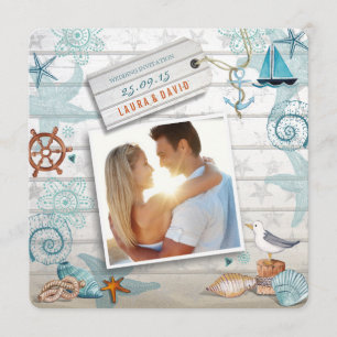 Plage nautique   Invitation photo Mariage
