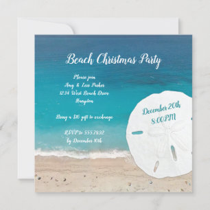 Plage Noël Nouvel An Fête Invitation