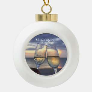 Plage Noël Ornements Ball Sunset