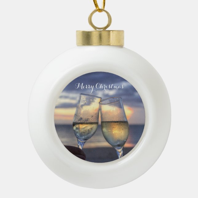 Plage Noël Ornements Ball Sunset (Devant)