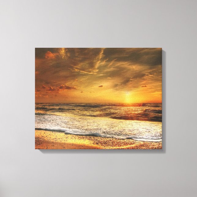 Plage Ocean Sunset Sunrise Photographie Toile Prin (Recto)