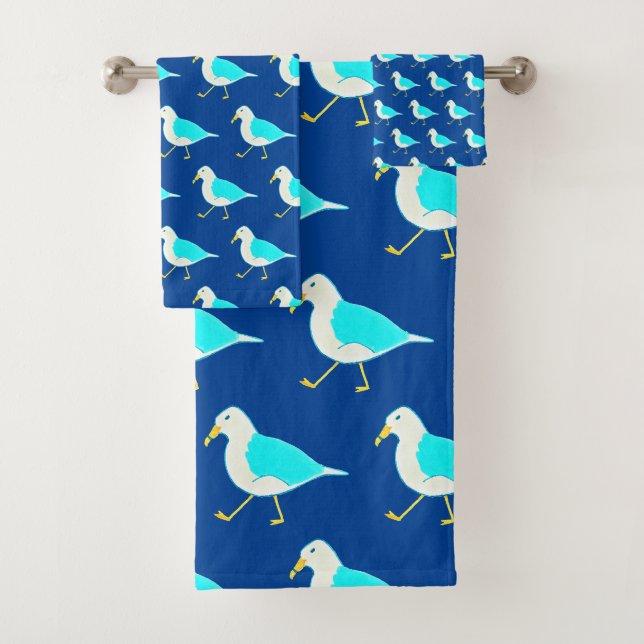 Plage Oiseau Art Mouettes Bleues (En situation)