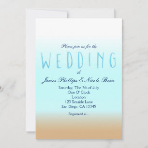 Plage Ombre Elegant Aquarelle Mariage Invitations