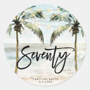 plage palmiers tropicaux autocollant 70e anniversa