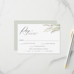 Plage Pampas Mariage Grass RSVP Meal Choice