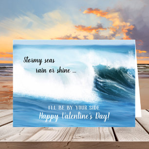 Plage peinte Ocean Waves Carte Saint Valentin