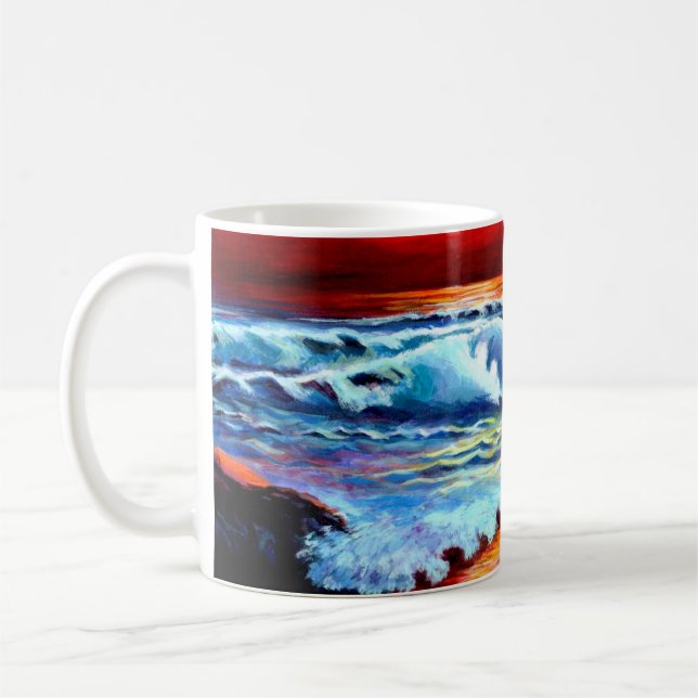Plage peinte Sunset Giant Café Mug (Gauche)
