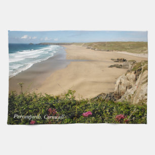 Plage Perranporth, serviette des Cornouailles