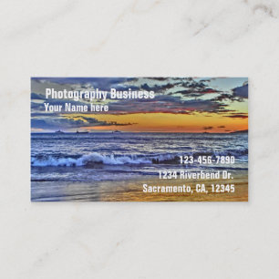 Plage personnalisable cartes de visite de photogra
